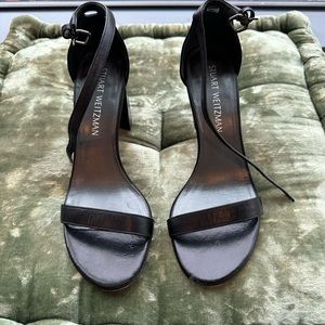 Stuart Weitzman Nudist Chunky Heel Sandals